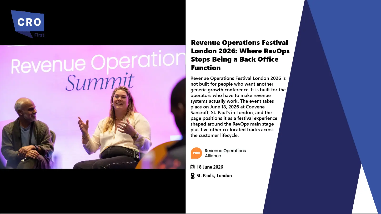 Revenue Operations Festival London 2026: Where RevOps Stops Being a Back Office Function